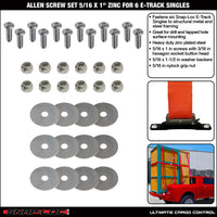 Allen Screw Set 5/16 x 1 Inch Zinc, Fastens 6 Snap-Loc E-Track Singles