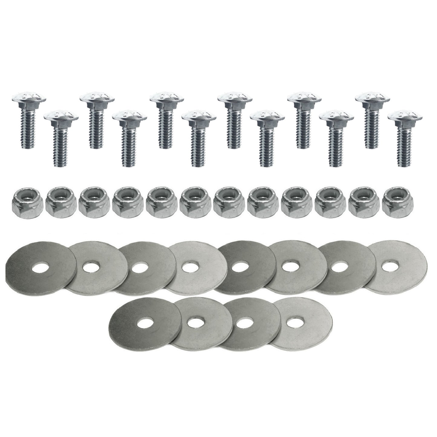 Carriage Bolt Set 5/16 x 1 Inch Zinc, Fastens 6 Snap-Loc E-Track Singles