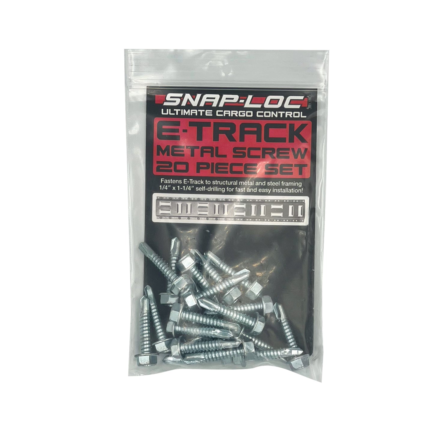 E-Track Self-Drilling Metal Screw 20-Piece Set 1/4 x 1-1/4 Inch