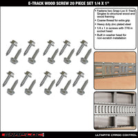 E-Track Wood Screw 20-Piece Set 1/4 x 1 Inch
