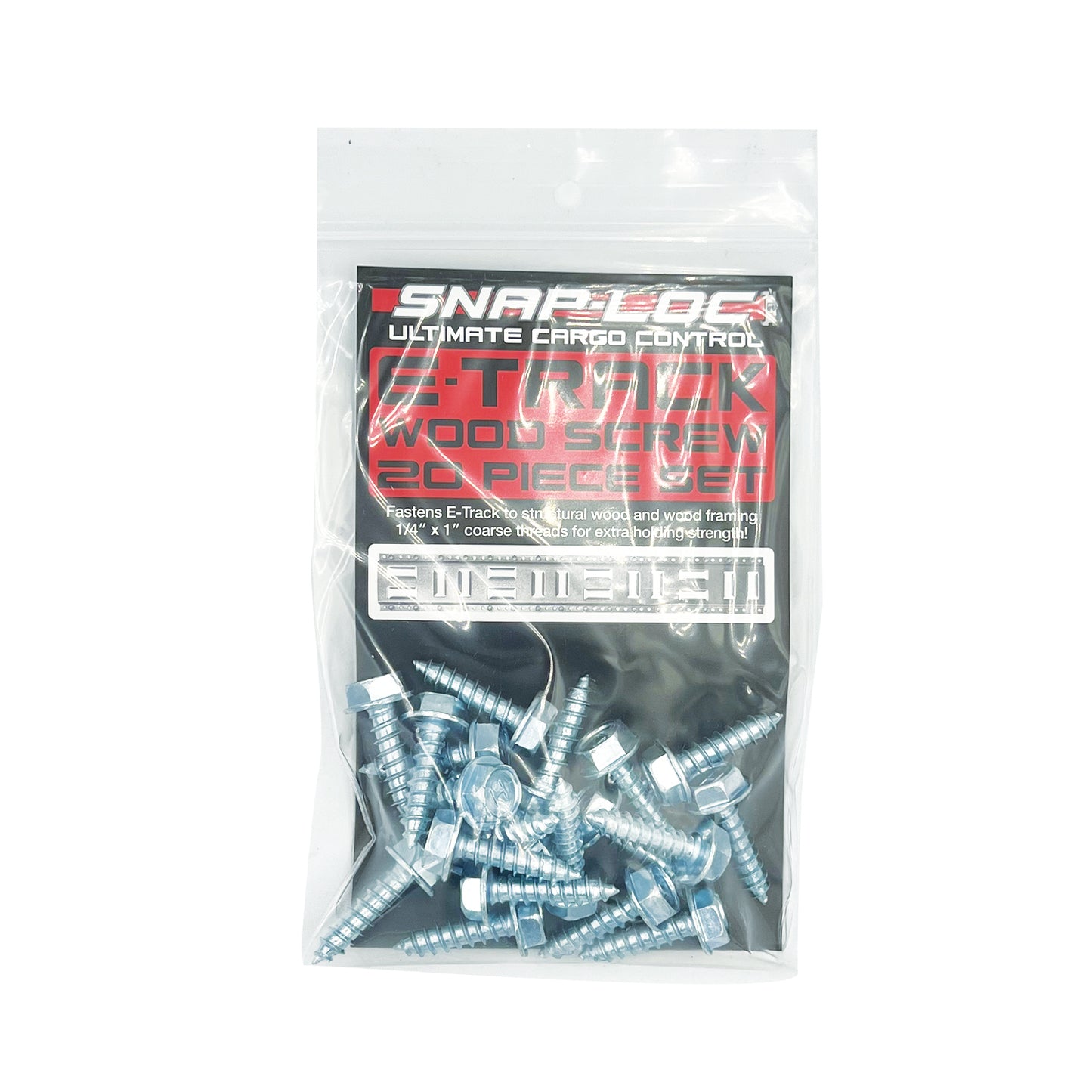 E-Track Wood Screw 20-Piece Set 1/4 x 1 Inch