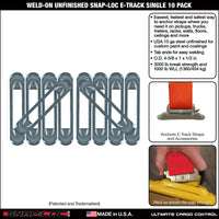 Weld-On Unfinished Snap-Loc E-Track Single Anchor – Weld-On Unfinished 10-Pack with Zinc Rust Protection, Logistic Tie-Down