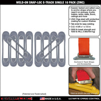 Snap-Loc E-Track Single Tie-Down Anchor Points – Zinc-Plated Weld-On 10-Pack