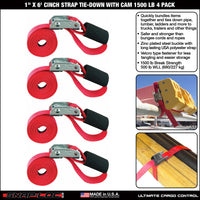 Snap-Loc 1 in x 2, 3, 6 ft Cinch Cam Strap – 1,500 lb