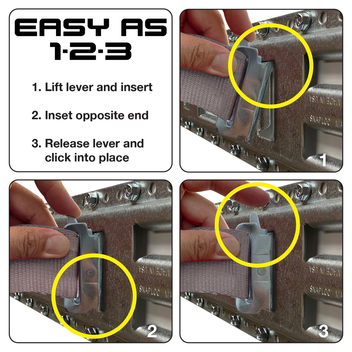 Snap-Loc 2 in x 16 ft Cam Strap – 2,500 lb (Import)