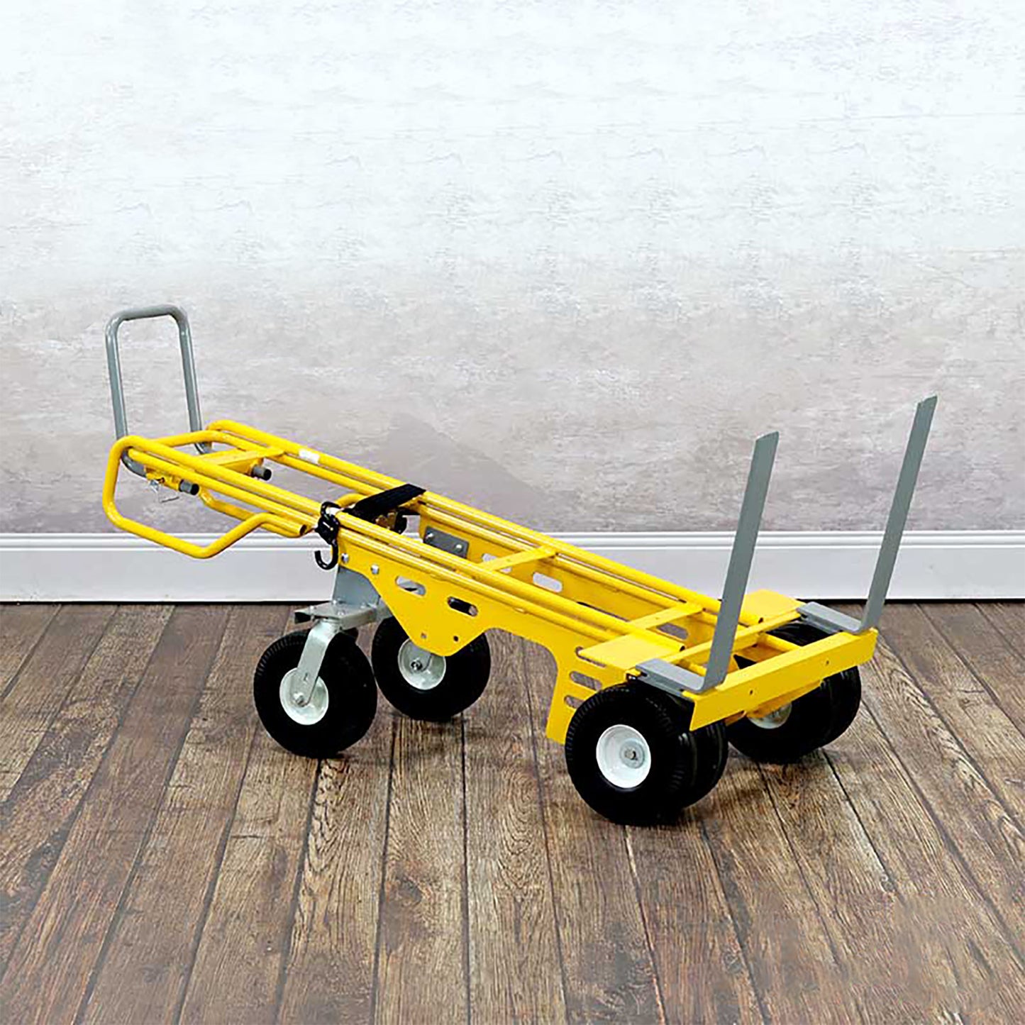 E-Track Hand Truck – All-Terrain, 1,500 lb Capacity with Adjustable Pallet Forks and 6-Wheel 10” Flat-Free Tires