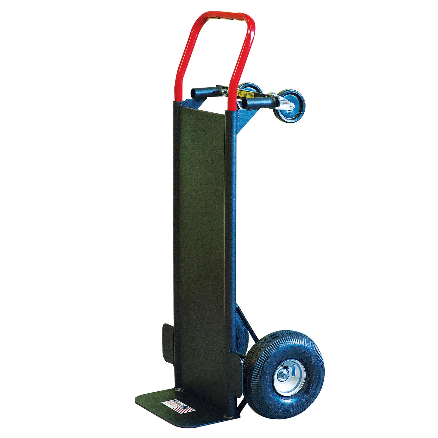 Steel Convertible Hand Truck – 800 lb Capacity with Platform and 10” Tires (Black)