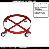 Steel Drum Dolly – 500 lb Capacity for 30 Gallon Drums (19.5” Diameter)
