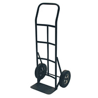Steel Hand Truck – 800 lb Capacity with Flat Bar Handle and 10” Solid Rubber Tires (Black)
