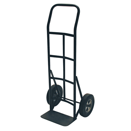 Steel Hand Truck – 800 lb Capacity with Flat Bar Handle and 10” Solid Rubber Tires (Black)