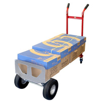 Steel Convertible Hand Truck – 800 lb Capacity with Expandable Platform and 10” Tires (Red)