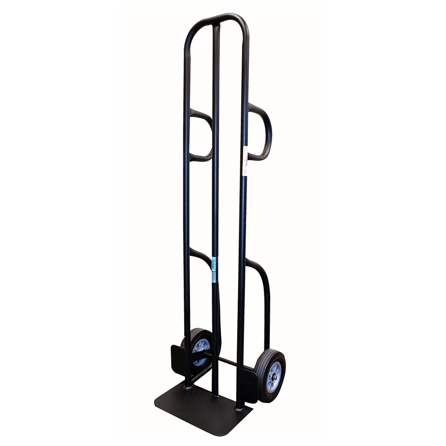 Steel Hand Truck – 600 lb Capacity with Dual Handles and 8” Solid Rubber Tires (Black)