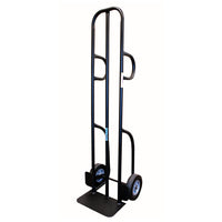 Steel Hand Truck – 600 lb Capacity with Dual Handles and 8” Solid Rubber Tires (Black)