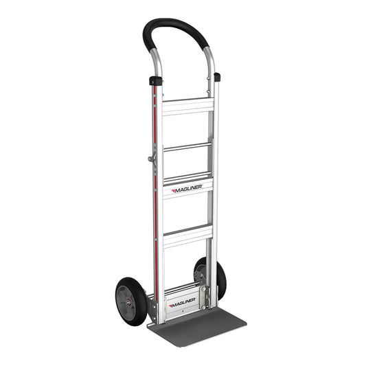 E-Track Aluminum Convertible Hand E-Track Aluminum Hand Truck – 500 lb Capacity with Loop Handle, 8” Solid Rubber Tires and Foldable Storage