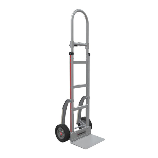 E-Track Aluminum Hand Truck – 500 lb Capacity with Tall Loop Handle, 8” Solid Rubber Tires and Stair Skids