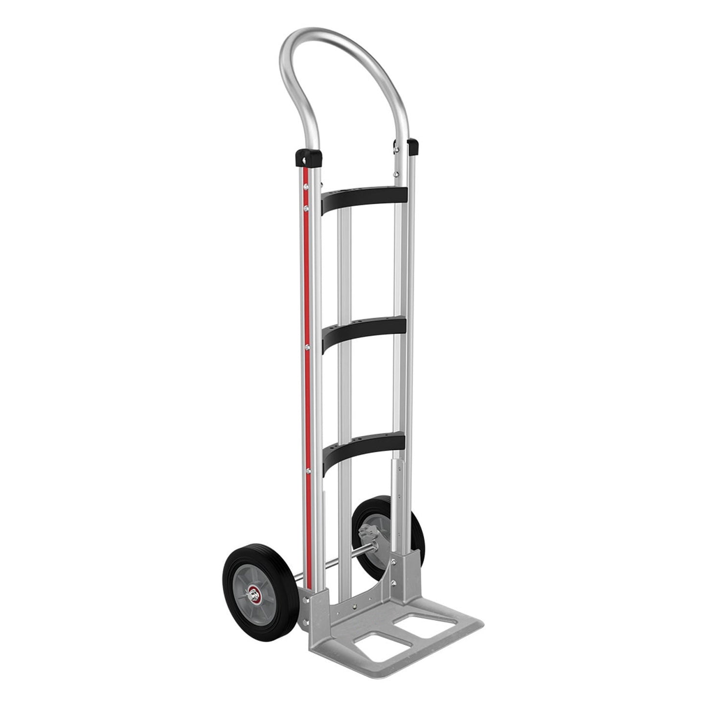 E-Track Aluminum Hand Truck – 500 lb Capacity with Loop Handle, 8” Solid Rubber Tires and Curved Frame