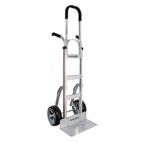 E-Track Aluminum Hand Truck – 500 lb Capacity with Tall Dual P-Handles, 10” Microcellular Tires and Stair Skids