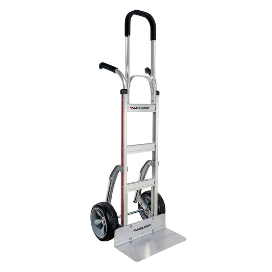 E-Track Aluminum Hand Truck – 500 lb Capacity with Tall Dual P-Handles, 10” Microcellular Tires and Stair Skids