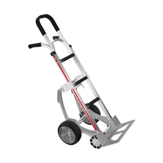 E-Track Aluminum Hand Truck – 500 lb Capacity with Dual Grip Handles, 10” Microcellular Tires and Stair Skids