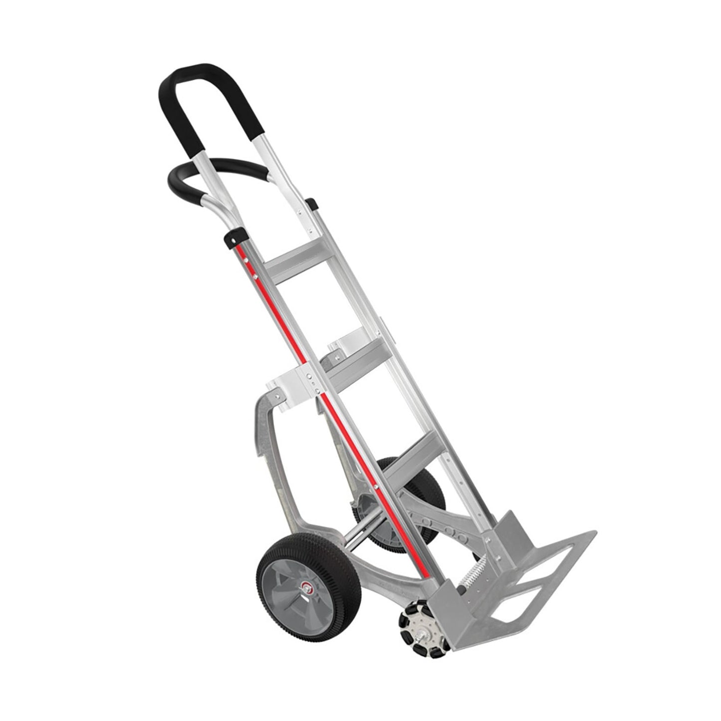 E-Track Aluminum Hand Truck – 500 lb Capacity with Loop Handle, 10” Microcellular Tires, Stair Skids and Curved Frame
