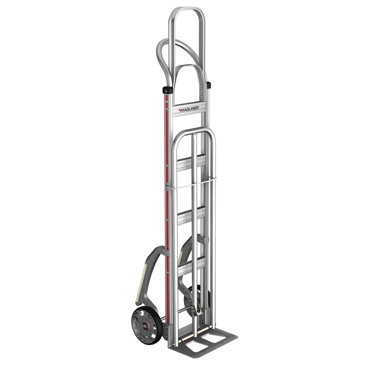 E-Track Aluminum Hand Truck – 500 lb Capacity with Loop Handle, 8” Solid Rubber Tires, Stair Skids and Extendable Load Bar