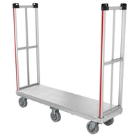 E-Track Aluminum U-Boat Cart – 1,200 lb Capacity, 18” x 60” Deck with Solid Rubber Casters and Removable Handles