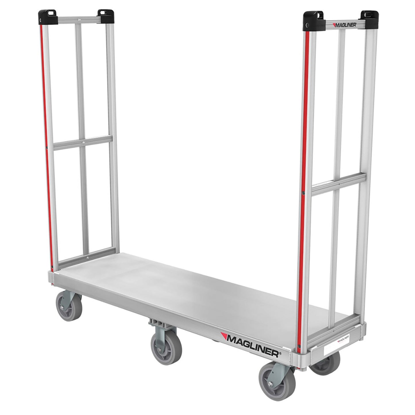 E-Track Aluminum U-Boat Cart – 1,200 lb Capacity, 18” x 60” Deck with Solid Rubber Casters and Removable Handles