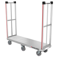 E-Track Aluminum U-Boat Cart – 1,200 lb Capacity, 18” x 60” Deck with Solid Rubber Casters and Removable Handles