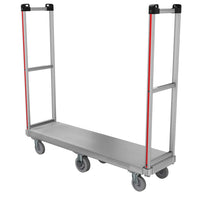 E-Track Aluminum U-Boat Cart – 1,200 lb Capacity, 16” x 60” Deck with Solid Rubber Casters and Removable Handles