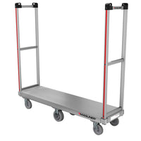 E-Track Aluminum U-Boat Cart – 1,200 lb Capacity, 16” x 60” Deck with Solid Rubber Casters and Removable Handles
