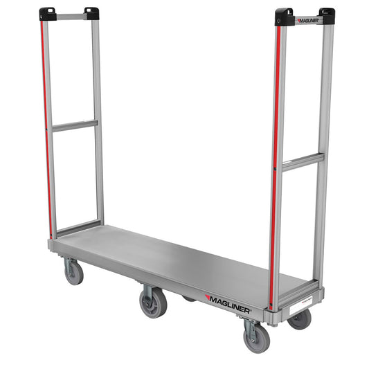 E-Track Aluminum U-Boat Cart – 1,200 lb Capacity, 16” x 60” Deck with Solid Rubber Casters and Removable Handles