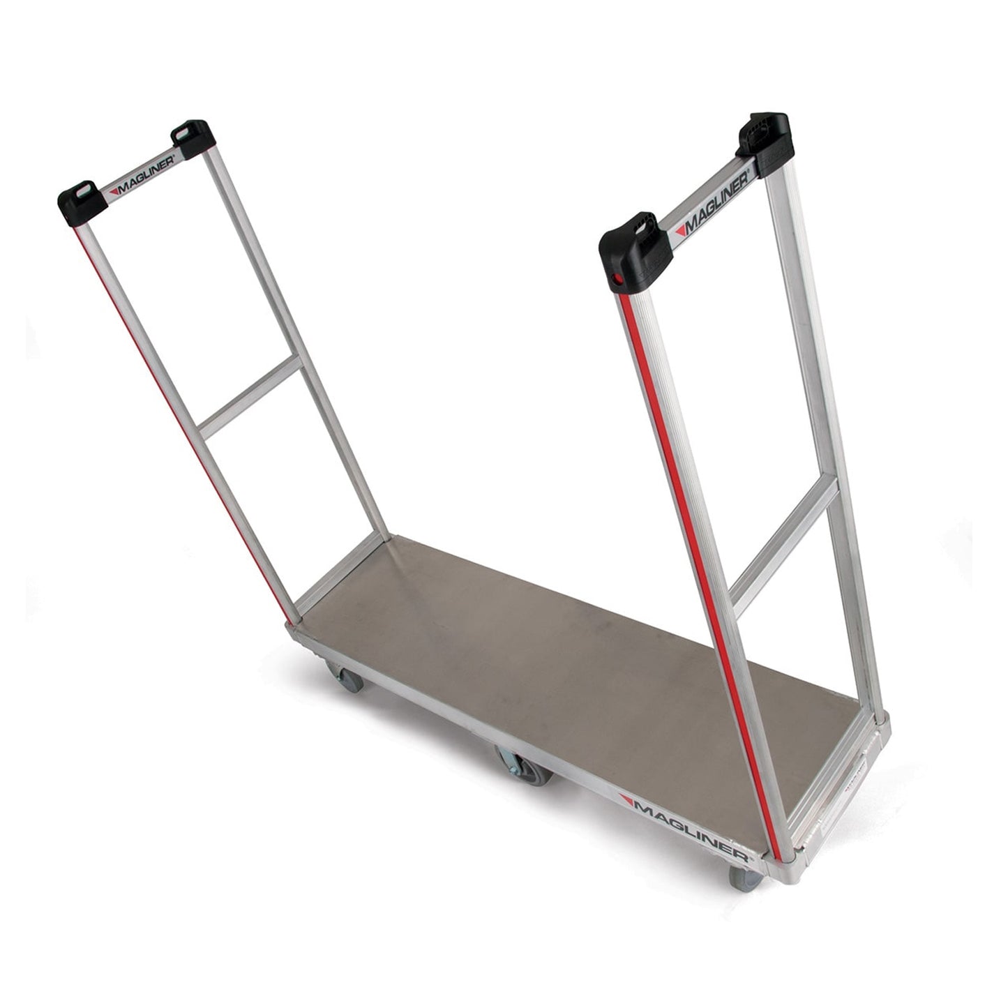 E-Track Aluminum U-Boat Cart – 1,200 lb Capacity, 16” x 60” Deck with Solid Rubber Casters and Removable Handles