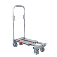 E-Track Aluminum Convertible Hand Truck – 500 lb Capacity with Loop Handle, Solid Rubber Casters and Adjustable Deck
