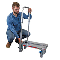 E-Track Aluminum Convertible Hand Truck – 500 lb Capacity with Loop Handle, Solid Rubber Casters and Adjustable Deck