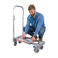 E-Track Aluminum Convertible Hand Truck – 500 lb Capacity with Loop Handle, Solid Rubber Casters and Adjustable Deck
