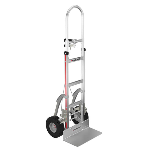 E-Track Aluminum Hand Truck – 500 lb Capacity with Tall Grip Handle, 10” Microcellular Tires, Stair Skids and Brakes