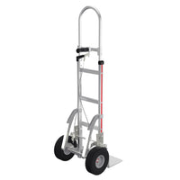 E-Track Aluminum Hand Truck – 500 lb Capacity with Tall Grip Handle, 10” Microcellular Tires, Stair Skids and Brakes