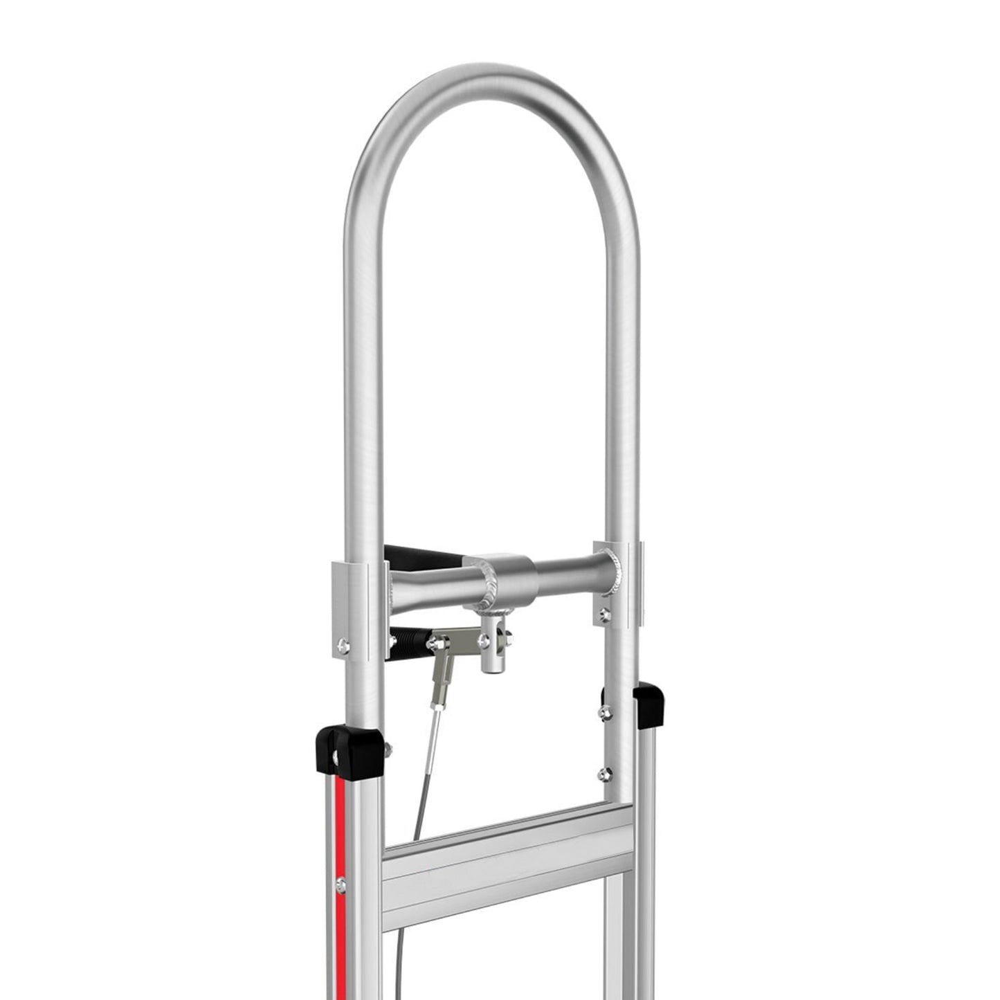 E-Track Aluminum Hand Truck – 500 lb Capacity with Tall Grip Handle, 10” Microcellular Tires, Stair Skids and Brakes