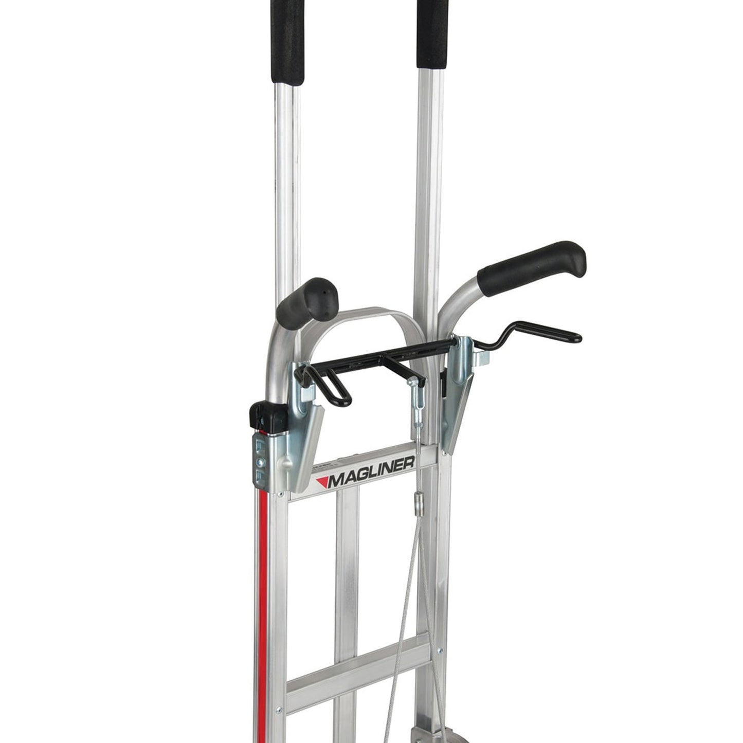 E-Track Aluminum Hand Truck – 500 lb Capacity with Tall Dual Grip Handles, 10” Microcellular Tires, Stair Skids and Brakes