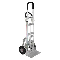 E-Track Aluminum Hand Truck – 500 lb Capacity with Tall Loop Handle, 10” Microcellular Tires, Stair Skids and Brakes