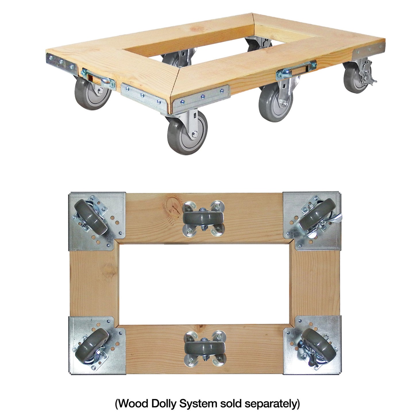 SNAP-LOC Wood Dolly Caster Steering Kit 4" Polyurethane