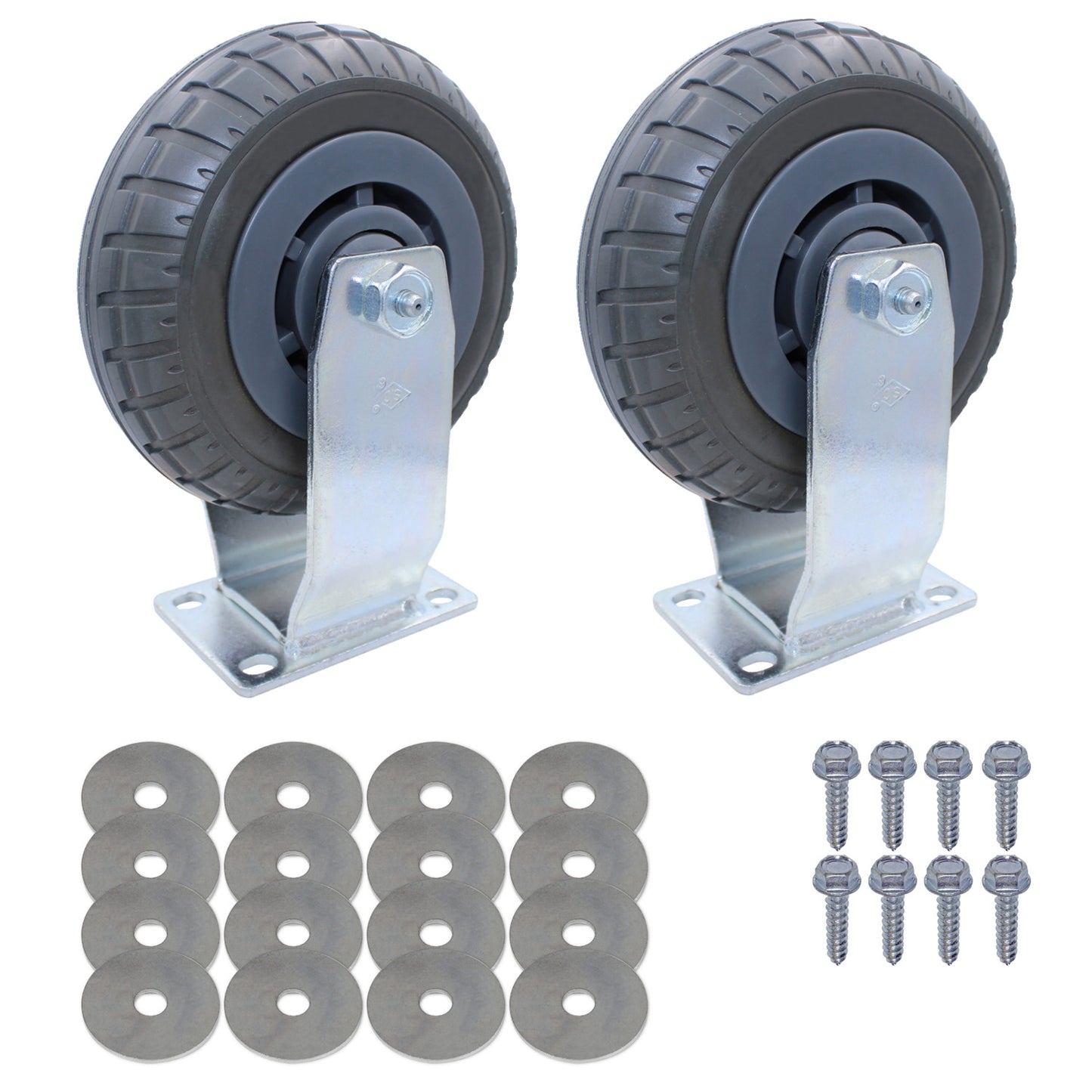 SNAP-LOC Wood Dolly Caster Steering Kit 6" Synthetic Rubber