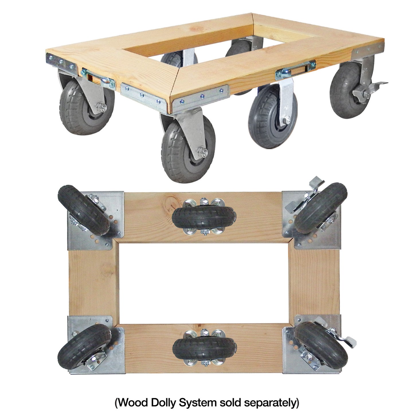SNAP-LOC Wood Dolly Caster Steering Kit 6" Synthetic Rubber