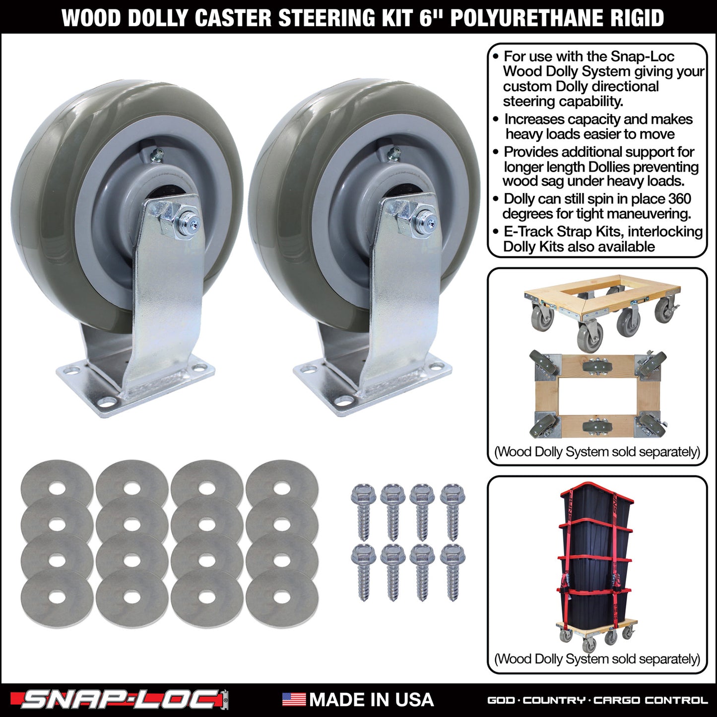 WOOD DOLLY BRACKET KIT  (no casters)