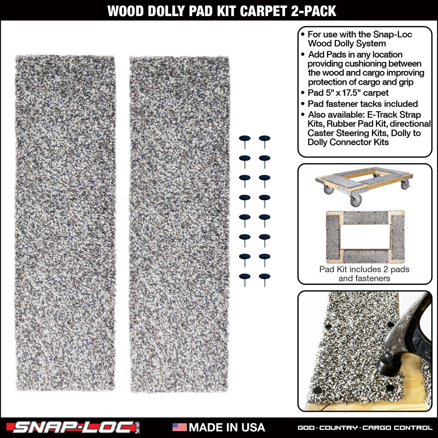 WOOD DOLLY BRACKET KIT  (no casters)