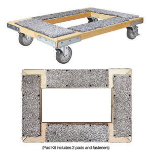 SNAP-LOC Wood Dolly Pad Kit Carpet 5"x17.5" 2-Pack
