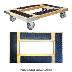 SNAP-LOC Wood Dolly Pad Kit Rubber 4"x17.5" 2-Pack