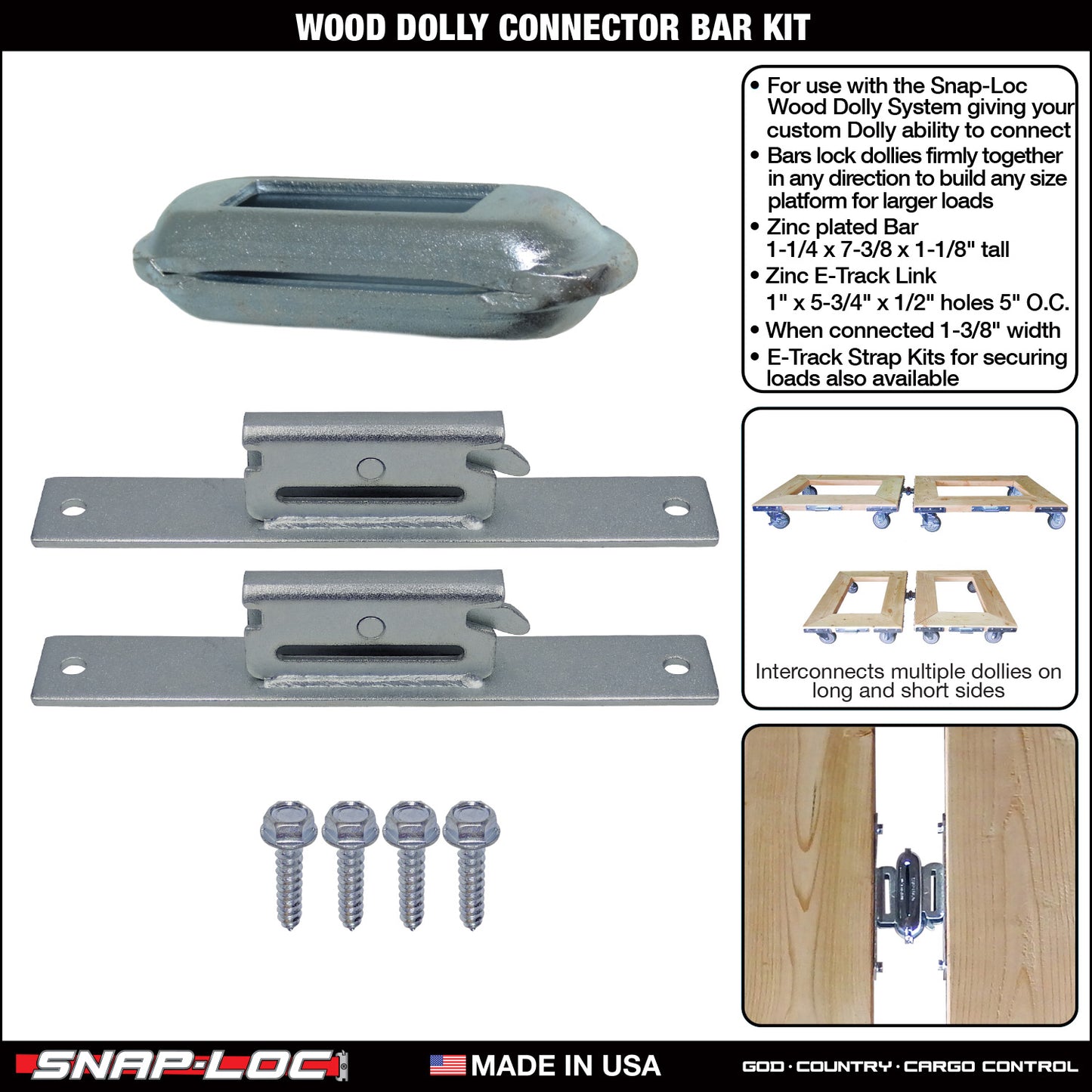 WOOD DOLLY BRACKET KIT  (no casters)