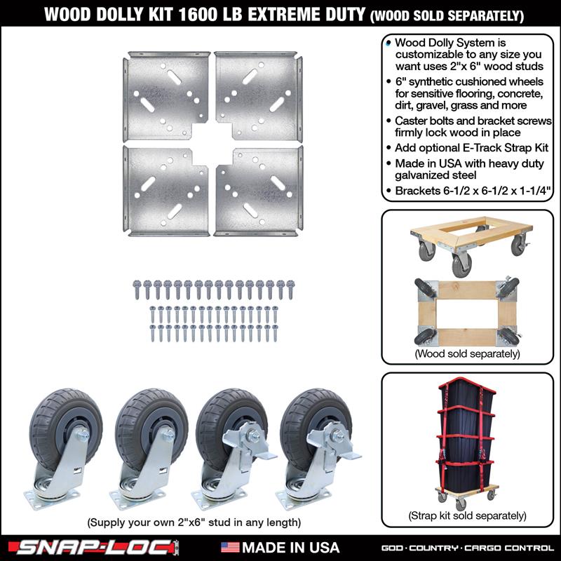 WOOD DOLLY BRACKET KIT  (no casters)