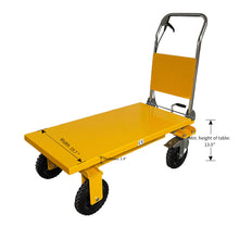 Single Scissor Lift Table 440 lbs. 39.4 " lifting height with durable big rubber load wheel